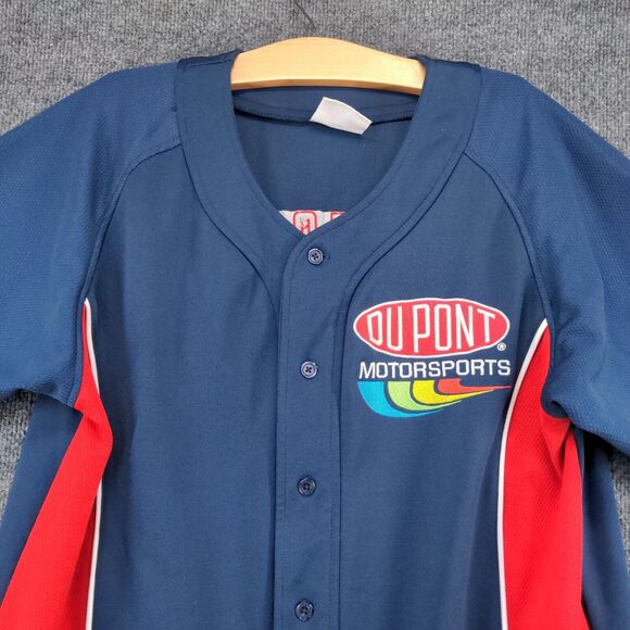Chase Authentics Men's NASCAR DuPont Jeff Gordon Button Up Shirt Blue Large - Picture 3 of 16